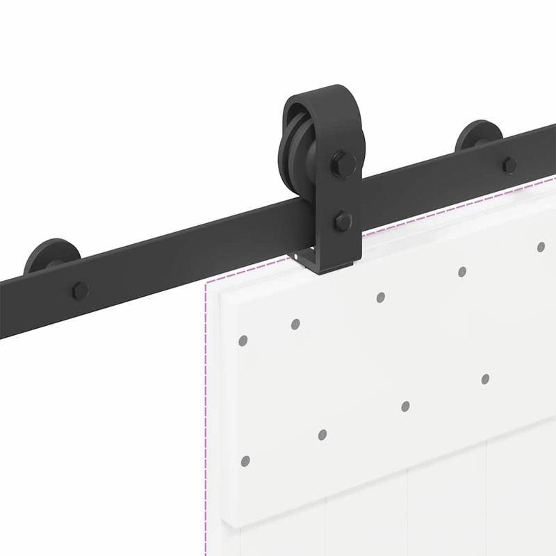 Schuifdeur – Binnendeur – Houten Deur – Loftdeur – Schuifdeursysteem – Zwaar Massief Hout – 59,94 cm Breed – 137,16 cm Hoog – Zwarte Handgrepen – Duurzaam & Gebruiksvriendelijk