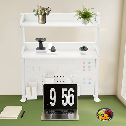 Bureau Organizer – Bureaurek – Boekenkast – Bureau Organizer Plank – Klem Bureau Organizer – Wit – Verstelbare Planken – Sterk Staal & MDF