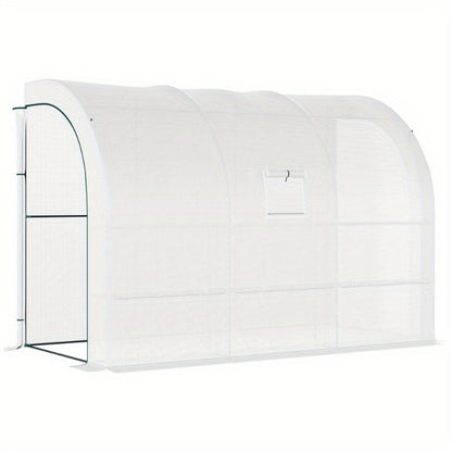 Muurkas – Serre – Kweekkas – Plantenkas – Balkonskas – Winterbestendig Stalen Frame – Transparante UV-bestendige Folie – 300x150x213 cm