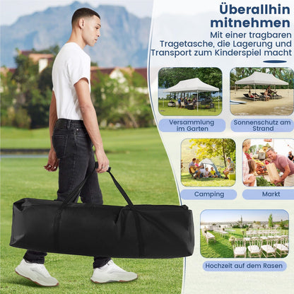3 x 6M Partytent – Vouwpaviljoen – Tuinpaviljoen – Evenemententent – Tuintent – Waterafstotend – UV-Bescherming 50+ – Verstelbare Hoogte – Winterbestendig – Inclusief Draagtas – Wit