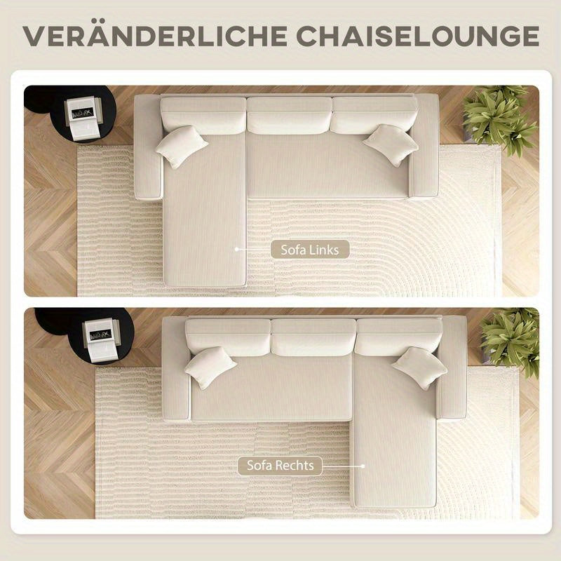 Modern Sofa, Easy to Assemble, Thick and Comfortable Futon Sofa, Suitable for Living Room/ Bedroom/ Office/ Apartment
