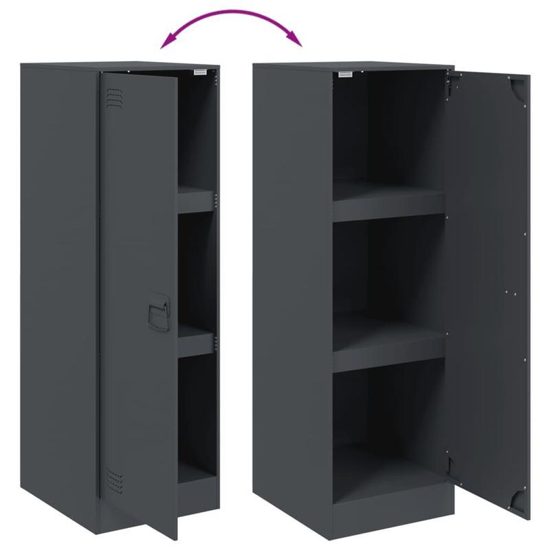 Anthracite Sideboard 34.5x39x107cm in Steel Removable and practical