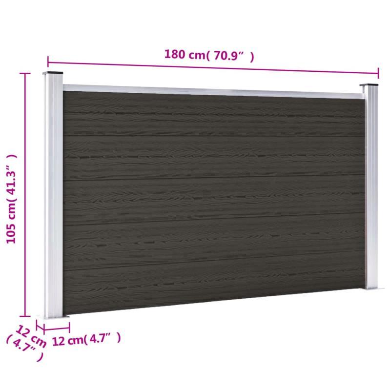 Schuttingpaneel – Tuinscherm – Hekpaneel – Tuinafscheiding – Privacy Scherm – WPC Materiaal – 180x105 cm Zwart – Weerbestendig & Onderhoudsvriendelijk