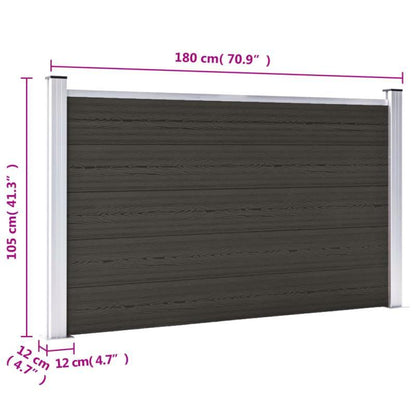 Schuttingpaneel – Tuinscherm – Hekpaneel – Tuinafscheiding – Privacy Scherm – WPC Materiaal – 180x105 cm Zwart – Weerbestendig & Onderhoudsvriendelijk