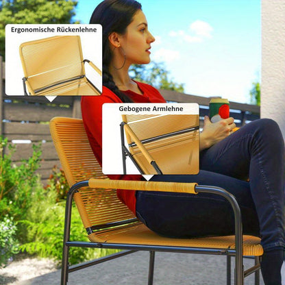 Rattan Pubset – Tuinset – Balkonmeubilair – Buitenmeubilair – Bistroset – Comfortabele Polyester Kussens – Weerbestendig Kunststof Rattan