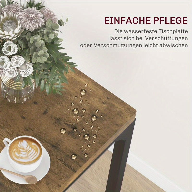 3-Teilige Essgruppe, Esstisch-Set, 1 Tisch, 2 Stühle, Mdf+Metall, Moderne Küchenmöbel, Schneller Aufbau, Platzsparend, Esstisch Im Landhausstil Geeignet Für Wohnzimmer, Esszimmer, Küche