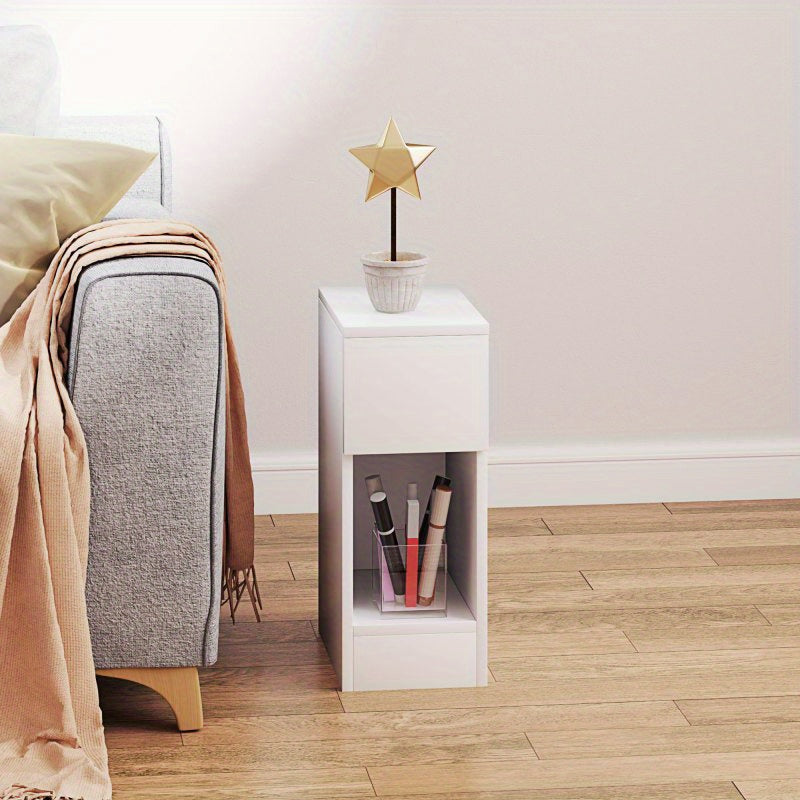 Nachtkastje – Bijzettafel – Nachttafel – Ladekast – Nachtkast – Wit – Compact Design 20x30x50 cm – Spaanplaat Melamine Coating