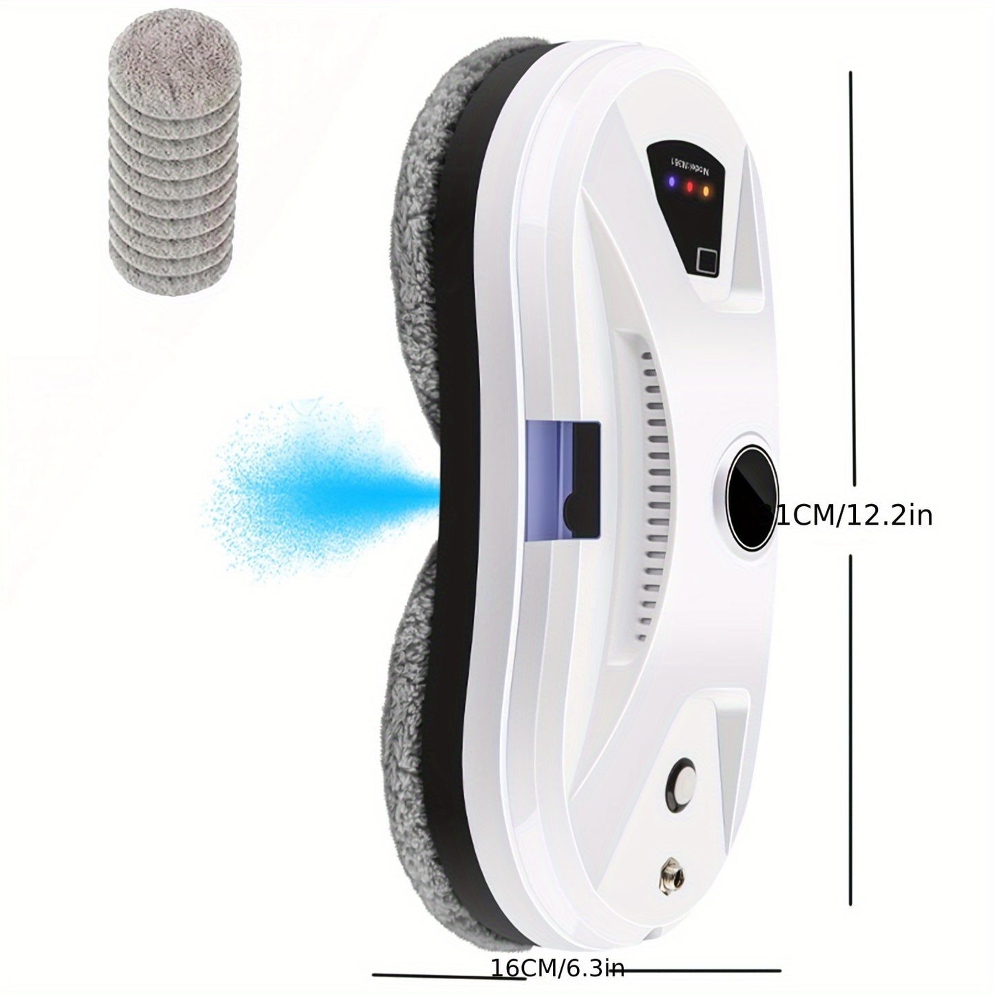 Raamrobot – Ramenwasser – Glasreiniger – Automatische Schoonmaker – Draagbare Ramenreiniger – Automatische Waterverneveling – Krachtige Zuigkracht – Wit