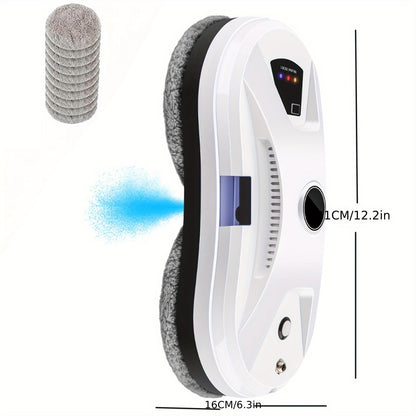 Raamrobot – Ramenwasser – Glasreiniger – Automatische Schoonmaker – Draagbare Ramenreiniger – Automatische Waterverneveling – Krachtige Zuigkracht – Wit