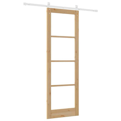 Schuifdeur Grenenhout – Schuifpaneel Deur – Inbouwdeur – Closetdeur – Kamerdeur – Massief Grenenhout – 78x232 cm – Met Metalen Railsysteem – Stil en Ruimtebesparend
