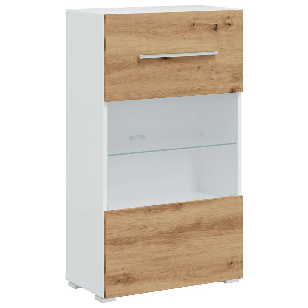 TV meubel – TV kast – TV dressoir – Lowboard – Wandmeubel – Eikenhoutlook – LED Verlichting