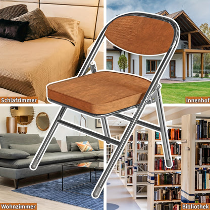 1pc Corduroy Dining Chair, Brown Comfortable Conference Chair, Modern Living Room Chair, Split Back, Metal Frame, Office Computer Chair, Load-bearing 150kg, Conference Seating, Home Dining Chair, Split Back Design, Corduroy U