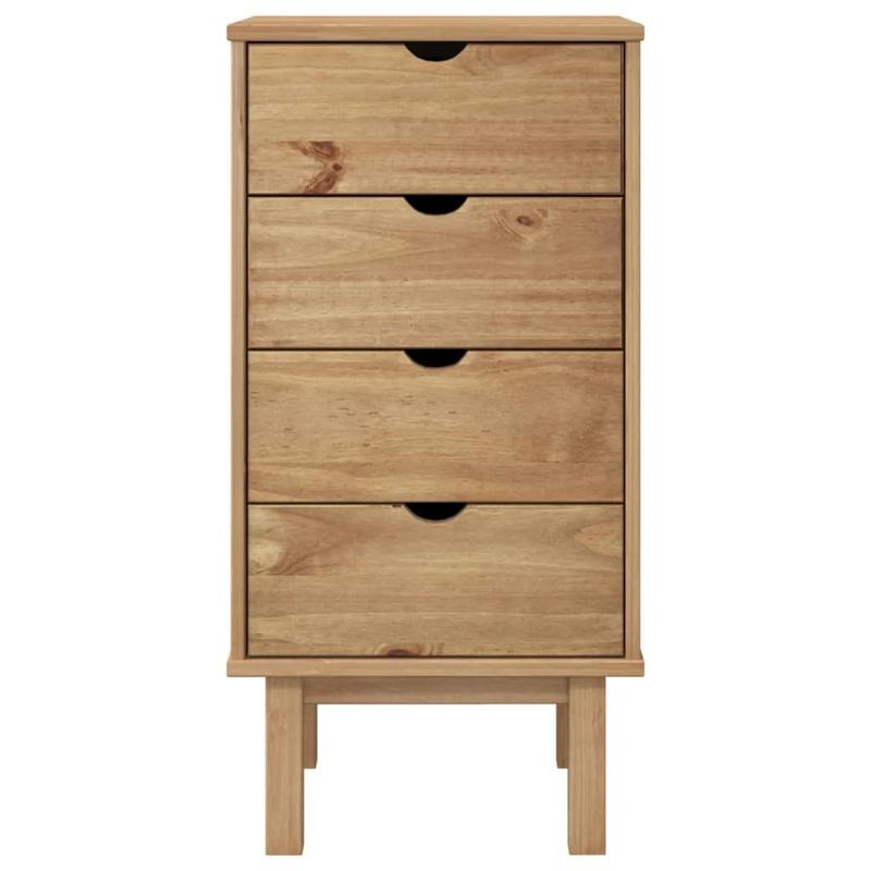 Opbergkast – Kastje – Ladenkast – Opbergmeubel – Organizer – Massief Houten Kast Brun – Met Slot & Open Planken – 45x39x90 cm – Natuurlijk Hout