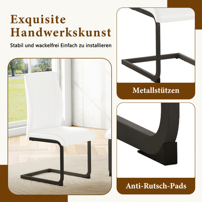 Two-piece PU Dining Chair Set: Black Metal Chair Legs, Ergonomic Design, Combining Comfort And Aesthetics.
