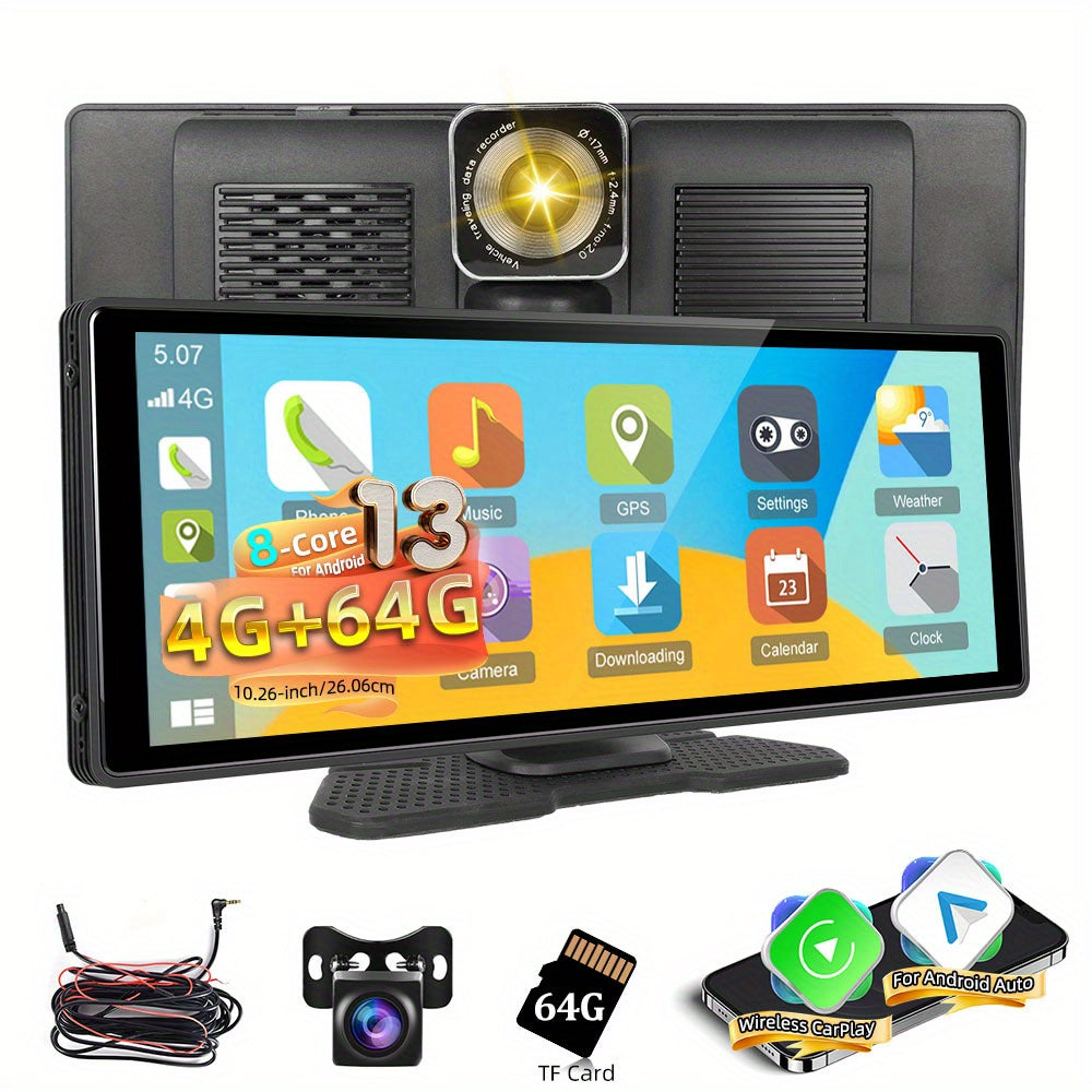 Android 13 Auto Multimedia Speler – Autoradio – Car Stereo – Auto Entertainment Systeem – Navigatie – Draadloze CarPlay & Android Auto – 10,26 Inch Scherm – 8-Core 4GB+64GB RAM