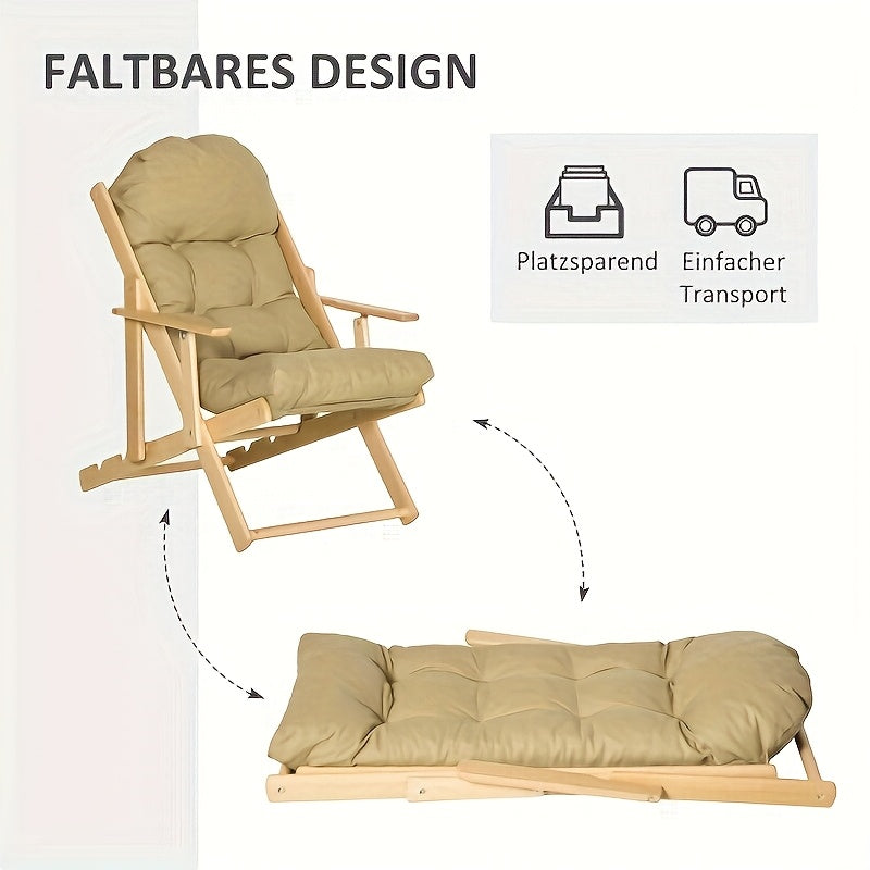 Massagestoel – Relaxstoel – Stoel – Lounge Chair – Inklapbare Fauteuil – Bamboe Frame – Handmatige Verstelling – Compact & Comfortabel – Geel Katoen