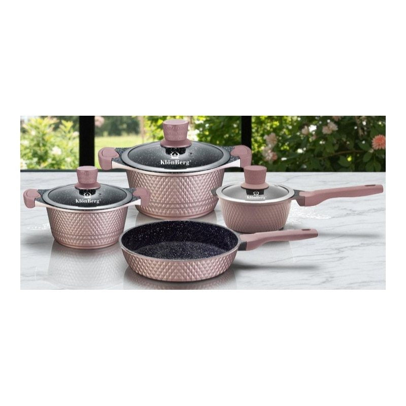 7-delig Pannenset – Kookpannen – Pannen – Koekenpannen – Sauskommen – Non-Stick Coating – Geschikt voor Alle Vuurtypes