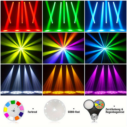Movinghead Verlichting – LED Moving Head – Roterende Spot – Gobo Projector – DJ Licht – 200W LED Prism – RGBW Kleurmix – DMX Besturing