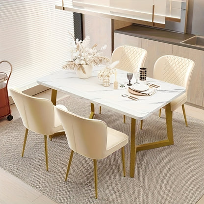 Dining set, Modern kitchen table set, Velvet dining chairs, Upholstered chair Design chair with backrest, MDF table top, Golden table legs, Kitchen Furniture, Small Dining Tables For Small Spaces, Small Round Dining Table, Di