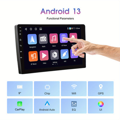 Android 15 Autoradio – Car Radio – Multimedia Speler – Navigatiesysteem – Touchscreen Radio – 9 Inch Scherm – Draadloos CarPlay & Android Auto – Inclusief AHD Achteruitrijcamera