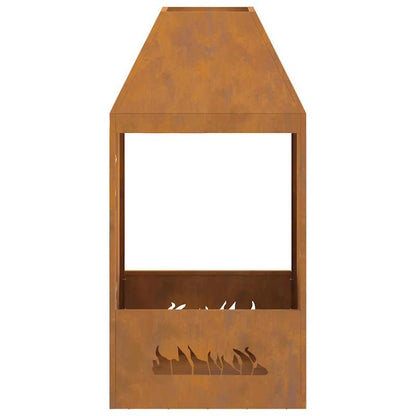 Buitenhaard – Terrashaard – Vuurschaal – Vuurkorf – Fire Pit – Houtkachel – 50x50x100 cm – Bruin Gecoat Staal