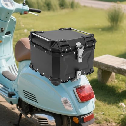 Motor Topkoffer – Motor Bagagebox – Motor Achterkoffer – Motor Koffer – Motor Trunk – 45L Ruime Inhoud – Waterdicht Aluminium Zwart