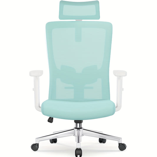 Office Chair, Ergonomic Office Chair With Adjustable Headrest, Lumbar Support, Height-adjustable Swivel Chair, Back-friendly Chair With Up To 135° Tilt Angle, Office Chair For 180 Kg, Black.