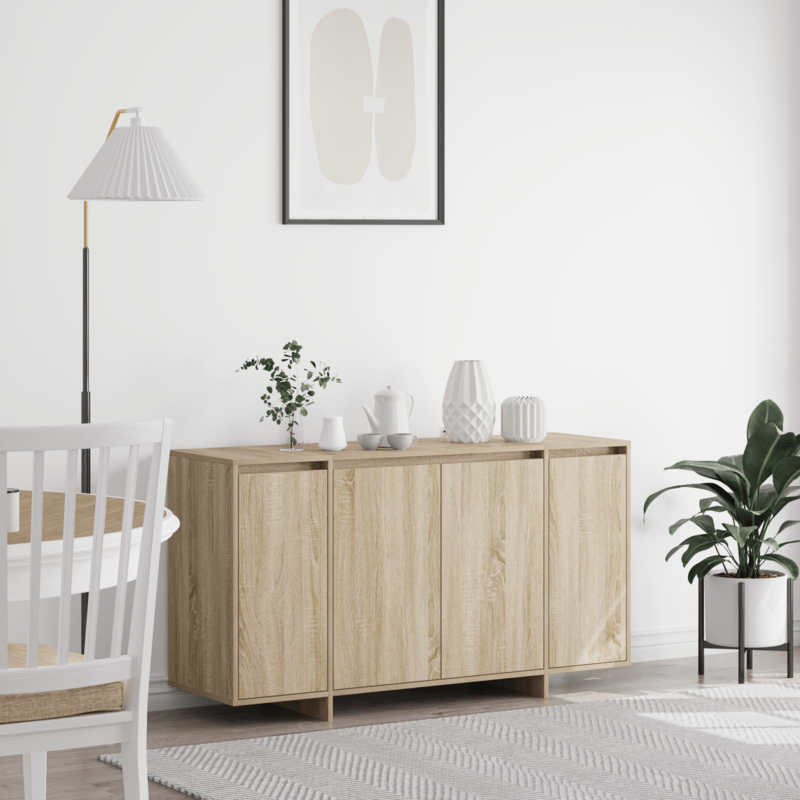 Oak Sideboard Sonoma eiken Gefabriceerd wood 135 x 41 x 75cm Practical and removable