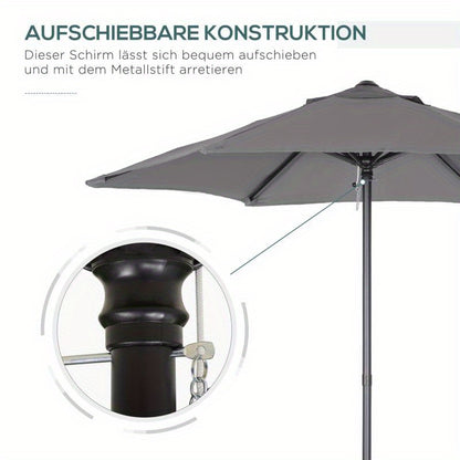 Parasol – Zeshoekige Parasol – Tuinparasol – Balkonparasol – Terrasparasol – Extra Lang 196 cm – 360° Draaibaar met Kantelbare Sluiting