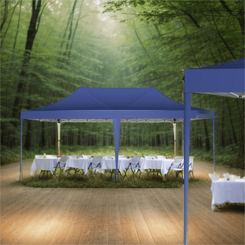 Pop-Up Tent – Voortent – Partytent – Markttent – Zonnetent – Lichtblauw – 3,05x6,1 Meter – Verwijderbare Zijwanden & Stevige Hexagonale Poten