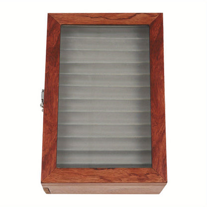 Penbox – Pennendoos – Pennenhouder – Bureau Organizer – Pennenetui – Massief Rozenhout – 34 Vakjes – Veilige Sluiting