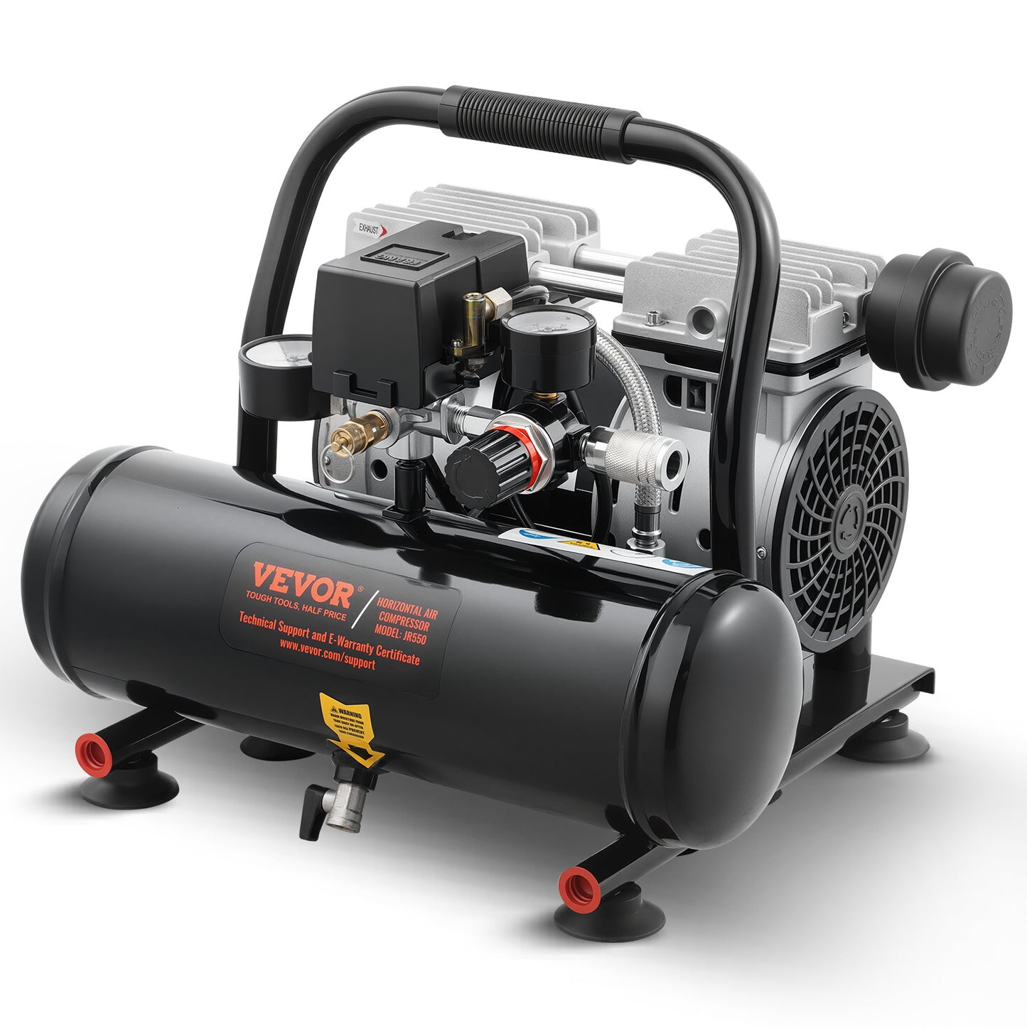 Luchtcompressor – Mini Compressor – Aircompressor – Pneumatische Compressor – Olievrij – Compact en Stil – 635W Motor – 1,5 CFM Bij 90 PSI – Zwart