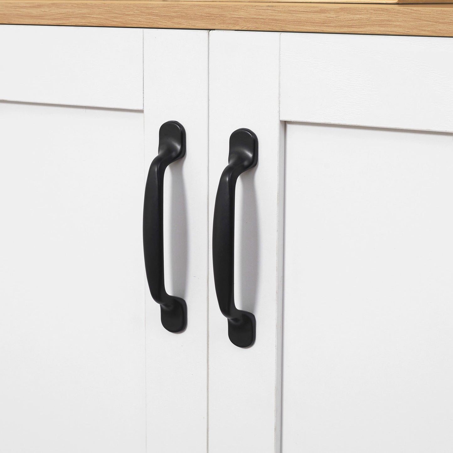 Buffetkast – Opbergkast – Dressoir – Wandkast – Keukenmeubel – Wit Met Houtlook – 90 x 39,5 x 88 cm – Twee Verstelbare Planken