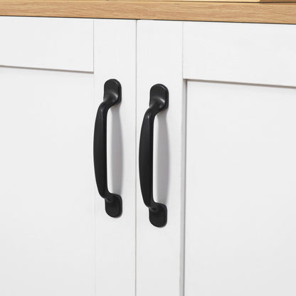 Buffetkast – Opbergkast – Dressoir – Wandkast – Keukenmeubel – Wit Met Houtlook – 90 x 39,5 x 88 cm – Twee Verstelbare Planken