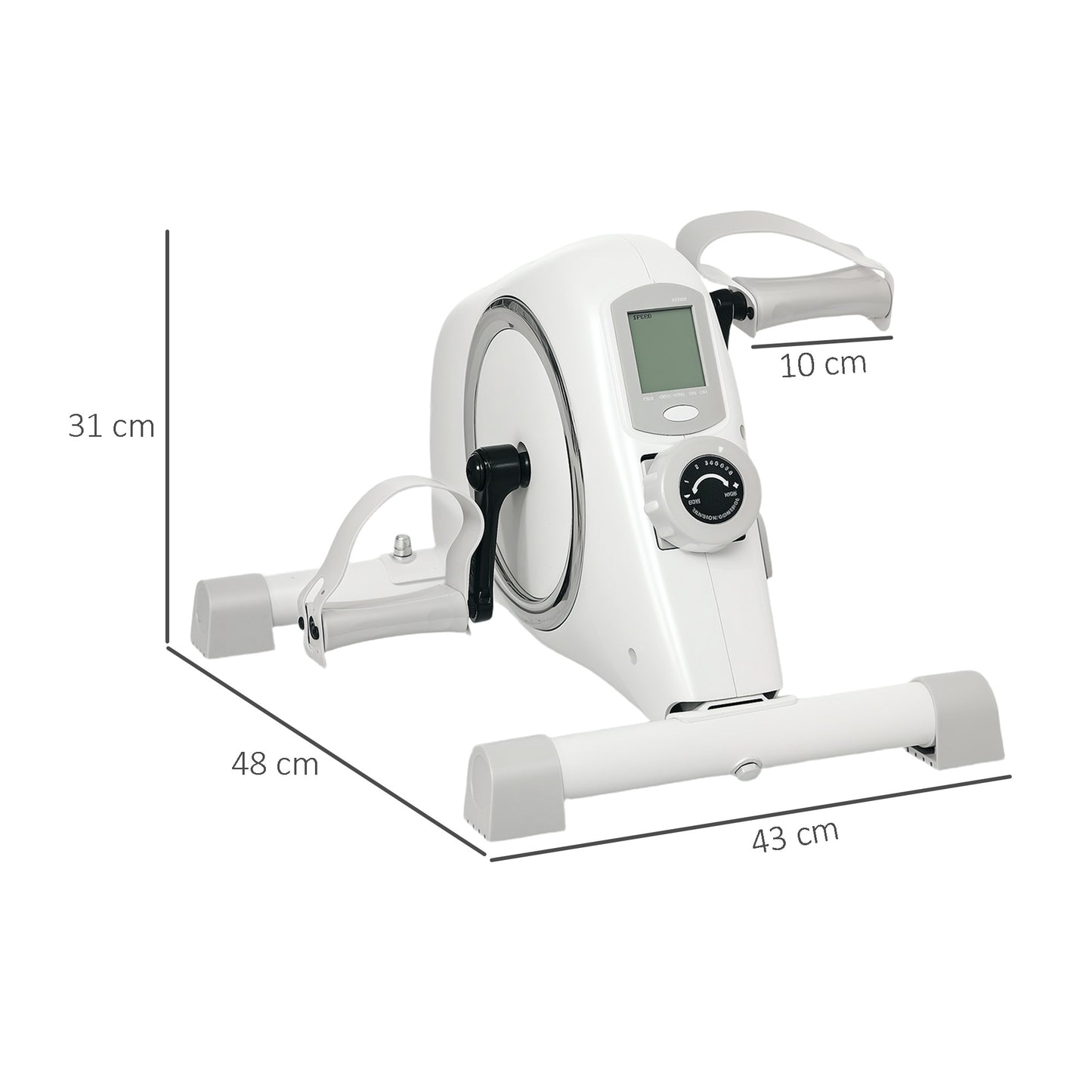 Mini Hometrainer – Mini Fiets – Tafelfiets – Voetpedaal Trainer – Arm- En Beentrainer – 8 Niveaus Magnetische Weerstand – Stabiel Stalen Frame – Wit