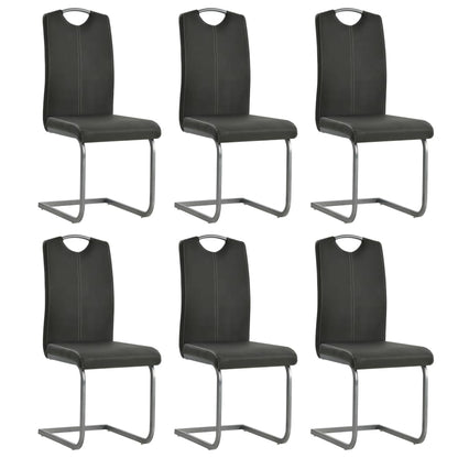 Eetkamerstoel – Kuipstoel – Stoel – Set van 2 – Dining Chair – Kunstleer – Metalen Frame – Grijs – Comfortabel Schuim
