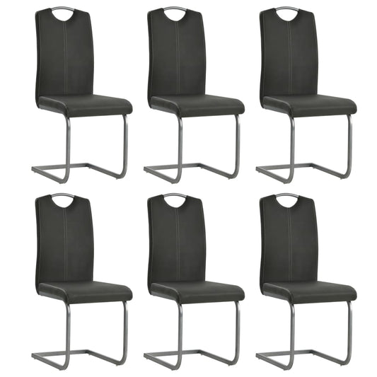 Eetkamerstoel – Kuipstoel – Stoel – Set van 2 – Dining Chair – Kunstleer – Metalen Frame – Grijs – Comfortabel Schuim