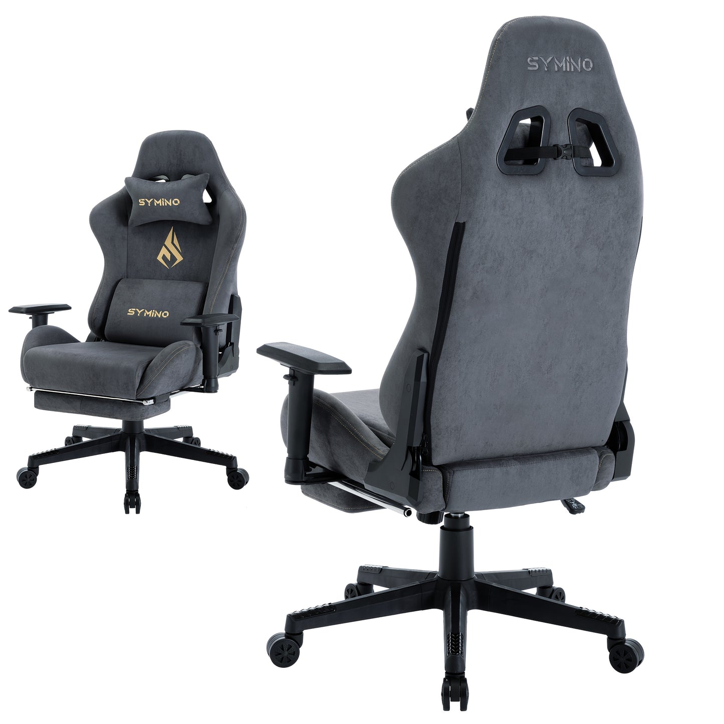 Ergonomische Bureaustoel – Gaming Stoel – Kantoorstoel – Gamer Stoel – Comfortstoel – Memory Foam Zitting – Verstelbare Hoogte – Met Voetensteun – 360° Draaibaar – Hardvloer Wieltjes – Zwart
