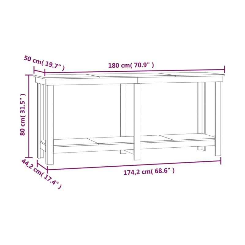 Werkbank – Werktafel – Klusbank – Houten Werkplek – Opbergmeubel – Stevig Massief Vurenhout – Groot Werkblad 180x50 cm
