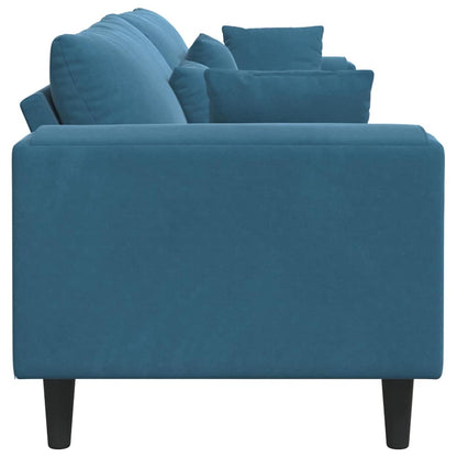 Bankstel – Hoekbank – Slaapbank – 3-zitsbank – Zetel – Donkergroen Velvet – Met Ottomane – Stevig Houten Frame – Comfortabele Foam Vulling