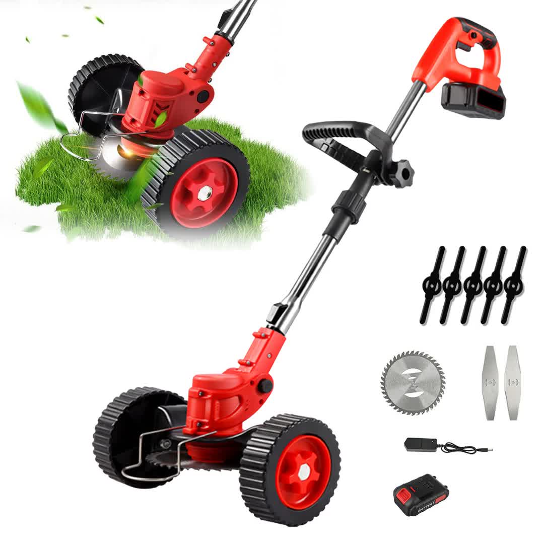 Accu Grasmaaier – Elektrische Maaier – Lithium Grasmaaier – Draadloze Grasmaaier – Batterij Maaier – 21V Met 2 Batterijen – 4 Bladen Mulchsysteem