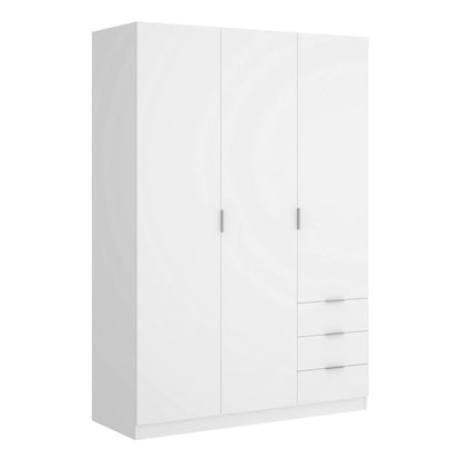 Wardrobe 3 Doors in Front of Astru, Mobile Hangers for Bedroom, 3-Drawer Wardrobe, 121X52H184 Cm, Available in 3 Colors