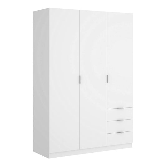 Wardrobe 3 Doors in Front of Astru, Mobile Hangers for Bedroom, 3-Drawer Wardrobe, 121X52H184 Cm, Available in 3 Colors