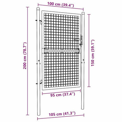 Groene Stalen Poort – Tuinpoort – Sierpoort – Afsluitpoort – Terraspoort – Duurzaam Staal – Afmeting 100x150 cm