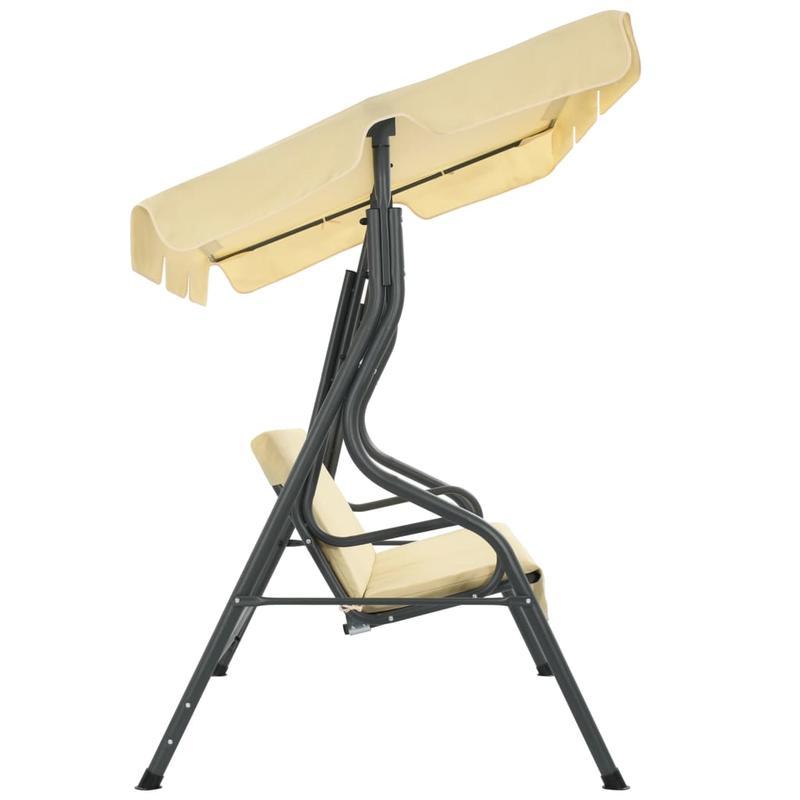 Schommelstoel – Schommelbank – Tuinbank – Schommelmeubel – Hangstoel – Off-White Kleur – 170x110x153 cm Groot – Comfortabele Wiegbeweging