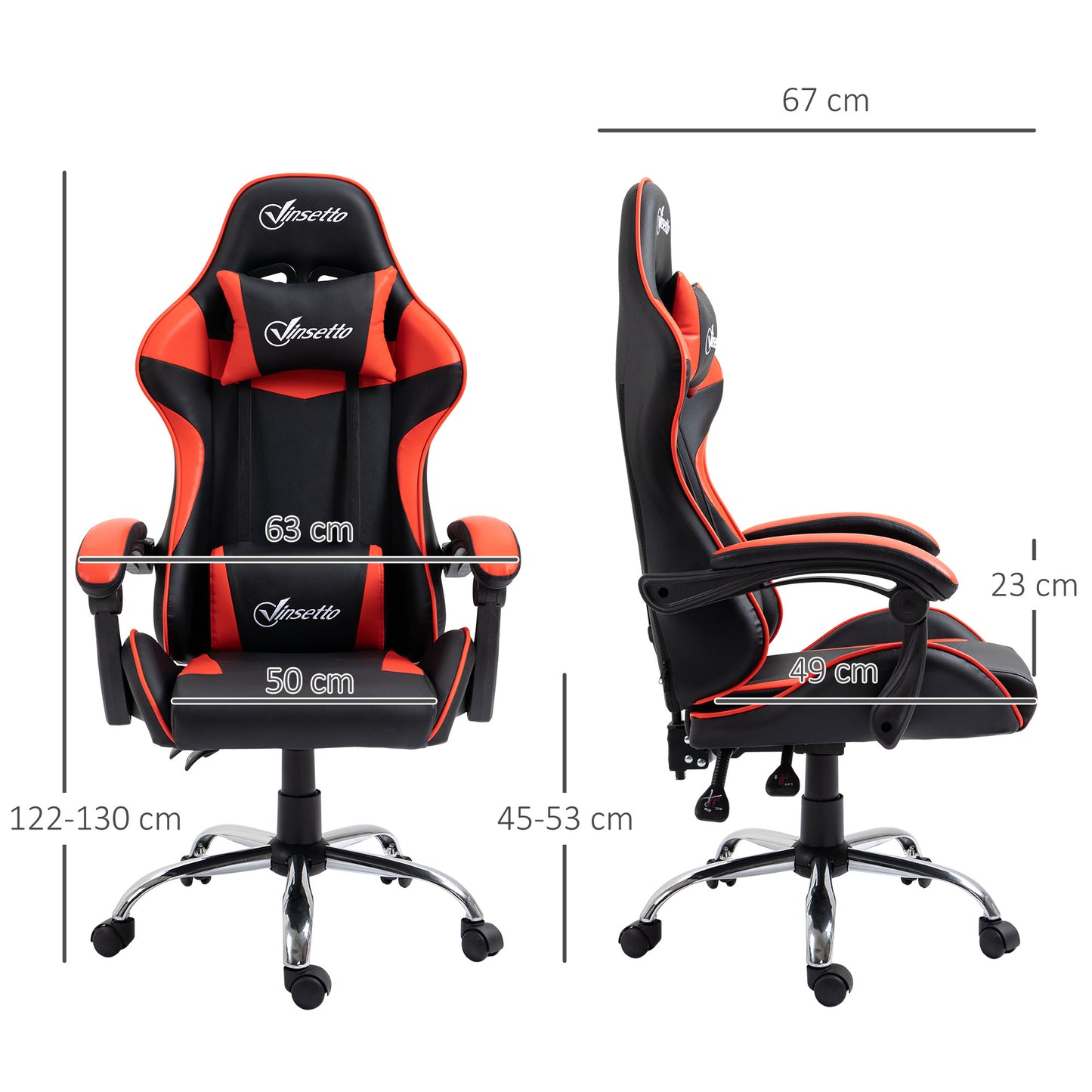 Gamingstoel – Bureaustoel – Gamerstoel – Office Chair – Werkstoel – Verstelbare Hoogte – Ergonomische Hoofdsteun – Zwart