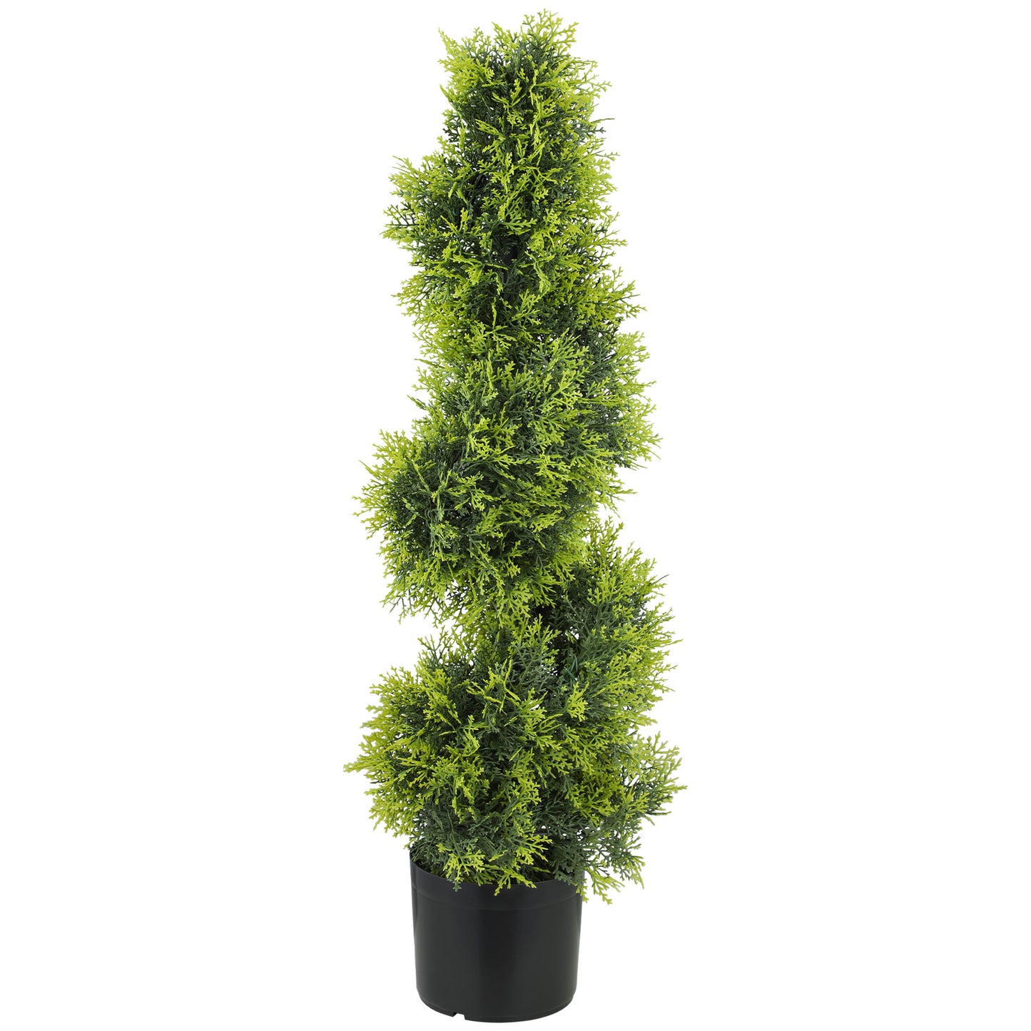 Kunstcipres – Kunstplant – Nepplant – Kunstboom – Groene Plant – Onderhoudsvrij – 90 cm Hoog – Spiraalvormige Kunstplant in Pot
