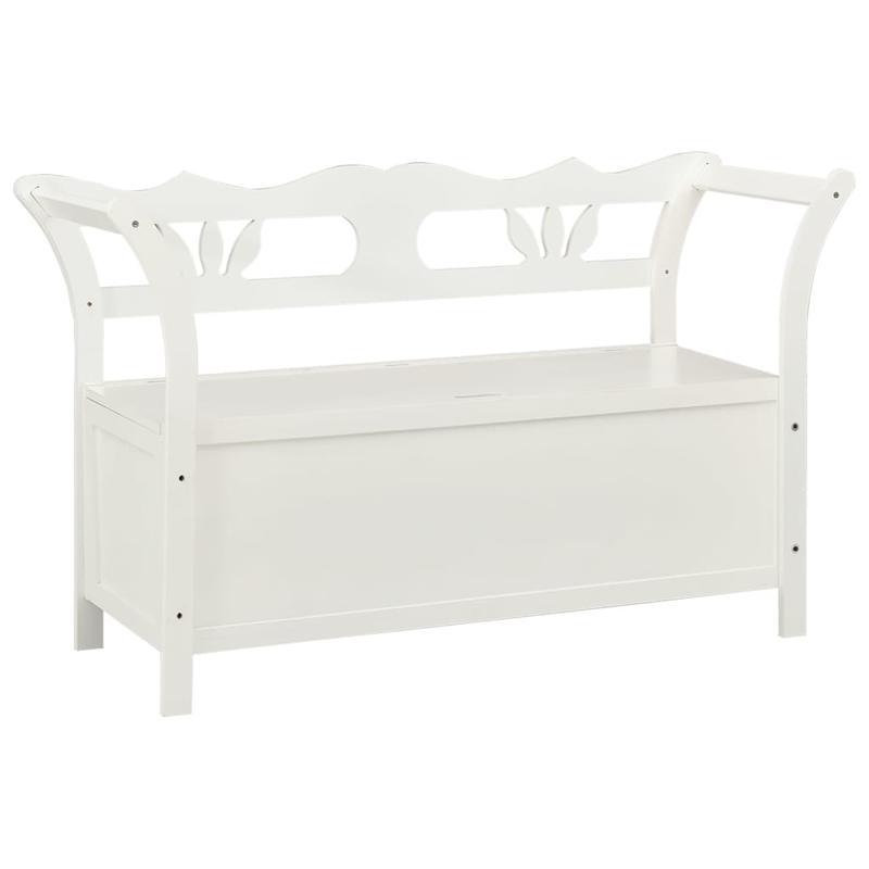 Solid Pine Wood Bench 107x45x75.5cm - Modern Entryway Bench with Storage, White Finish Multi-Functional Shoe Rack & Living Room Stool, Durable Minimalist Design, Living Room Storage | Modern Minimalist Bench | Durable Constru
