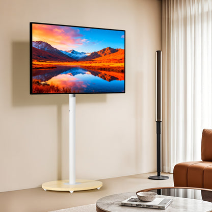 Verstelbare TV-standaard – Mobiele TV-wagen – TV-meubel op wielen – TV-voet – TV-houder – Geschikt voor 40-75 inch – Max. 50 kg draaggewicht – Met extra plank – Maximale VESA 600x400 mm