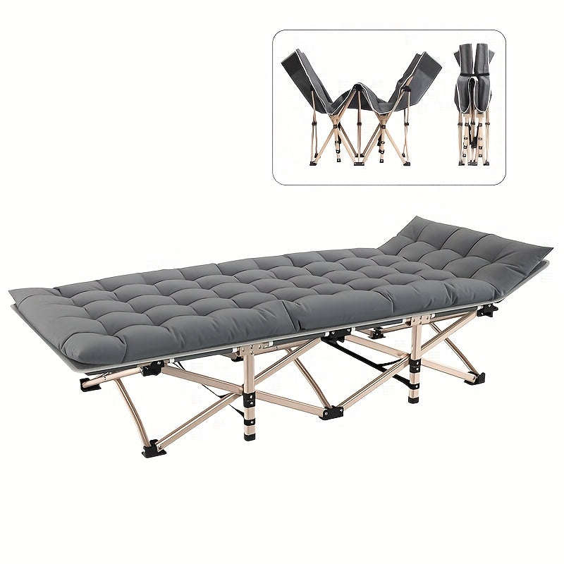 Campingbed – Reisbedje – Babybed – Campingbedje Baby – Opvouwbaar Stoel – Roestvrij Staal – Maximaal 200 kg draagvermogen – Grijs